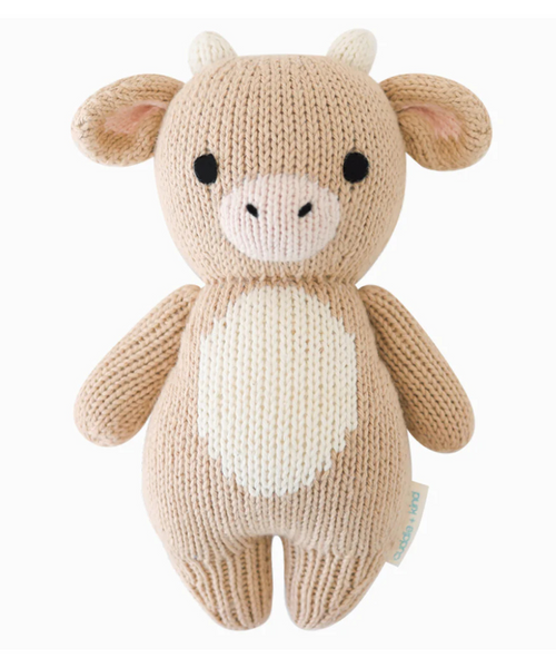 Baby Cow Heirloom Plush – Hand-Knitted Organic Cotton Toy