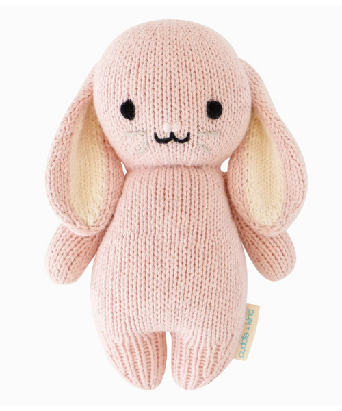 Tiny Pink Bunny Heirloom Plush – Handmade Organic Cotton Toy