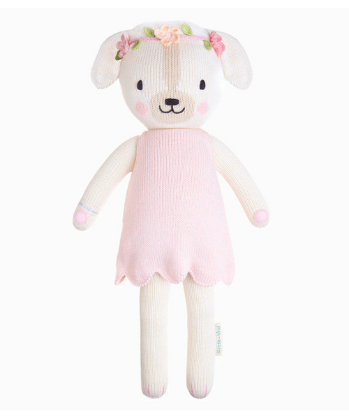 Tiny Pink Dog Heirloom Plush – Handmade Organic Cotton Toy